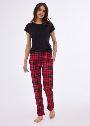 Spodnie piżamowe Cornette 690/42 S-2XL damskie czerwony-czarny