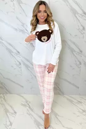 Polarowa ciepła piżama z Misiem Madlen, ecru