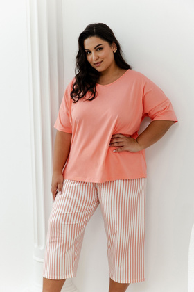 Piżama Taro Eloise 3375 kr/r 2XL-3XL W25 damska pomarańczowy